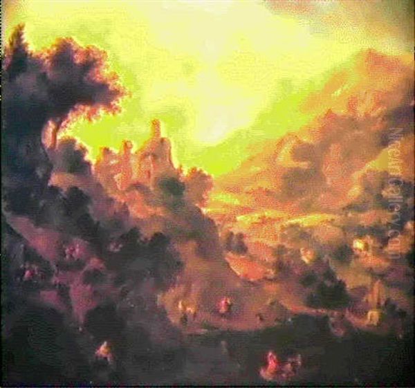 Vue De La Vallee Du Rhin Oil Painting by Jan Griffier the Elder