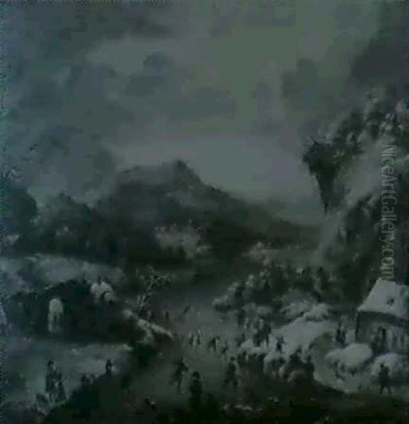 Winterliche Flusslandschaft Oil Painting by Jan Griffier the Elder