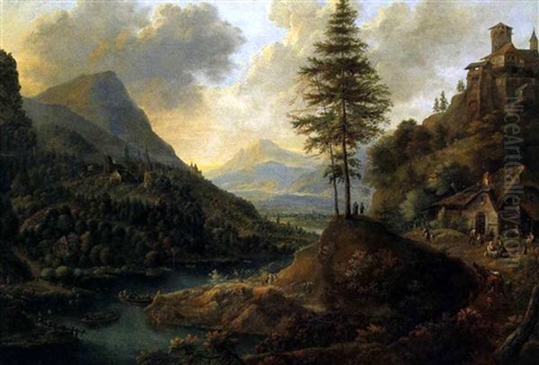 Rheinlandschaft Oil Painting by Robert Griffier