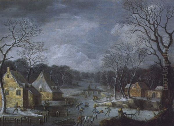 Eisvergnugen Oil Painting by Robert Griffier