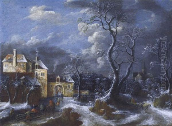 Winterlandschaft Oil Painting by Robert Griffier