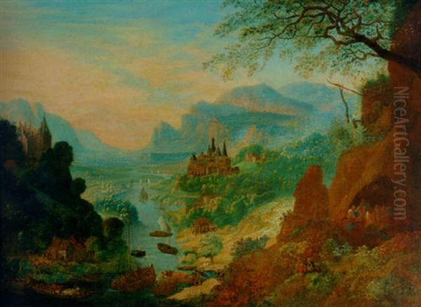 A Rhenish Landscape Oil Painting by Robert Griffier