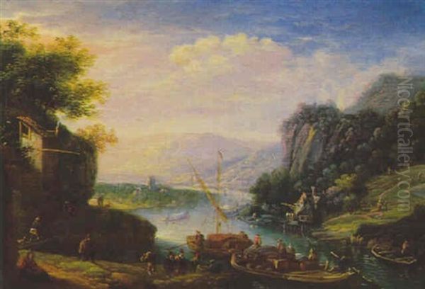 Rheinlandschaften Oil Painting by Robert Griffier