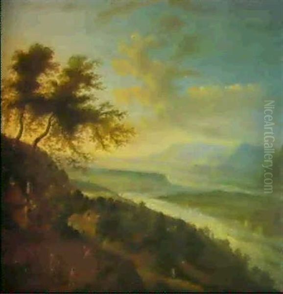 A Rhineland Landscape Oil Painting by Robert Griffier