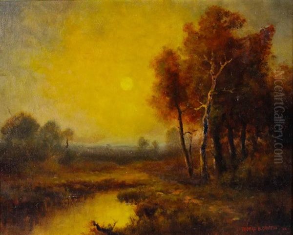 River Landscape Oil Painting by Thomas Bailey Griffin