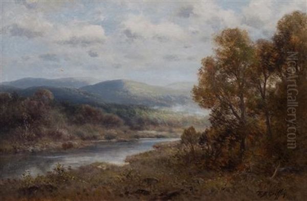 River Landscape Oil Painting by Thomas Bailey Griffin