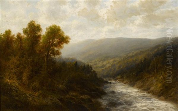 A Mountain Stream Oil Painting by Thomas Bailey Griffin