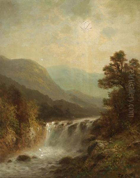 Landscape With Waterfall Oil Painting by Thomas Bailey Griffin