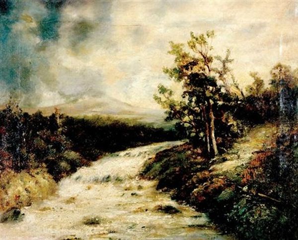 Meander River In Landscape Oil Painting by Thomas Bailey Griffin