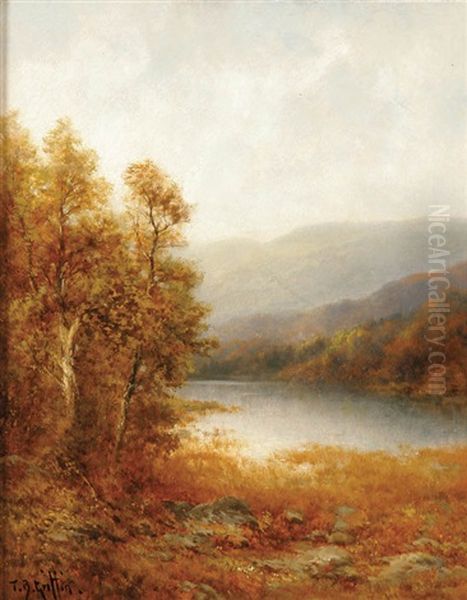 Autumn On The Delaware River Oil Painting by Thomas Bailey Griffin