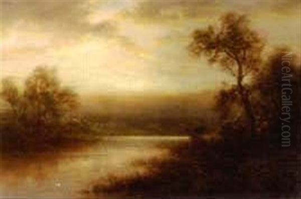 Sunset On The Raritan River Oil Painting by Thomas Bailey Griffin