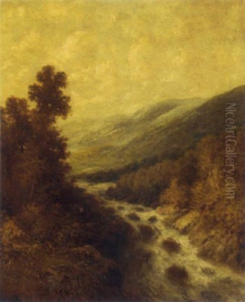 An Extensive Mountain Landscape Oil Painting by Thomas Bailey Griffin