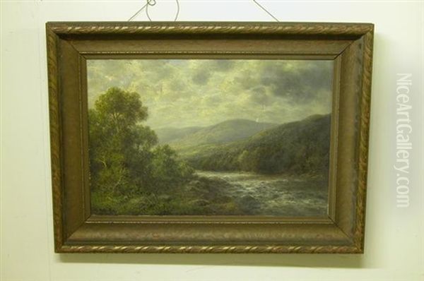 River Landscape Oil Painting by Thomas Bailey Griffin