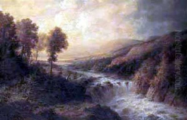 Delaware Valley And Falls Oil Painting by Thomas Bailey Griffin