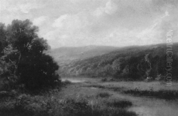 River Landscape Oil Painting by Thomas Bailey Griffin