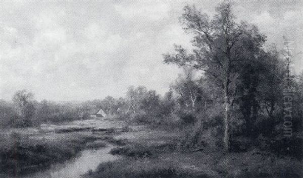 River Landscape Oil Painting by Thomas Bailey Griffin