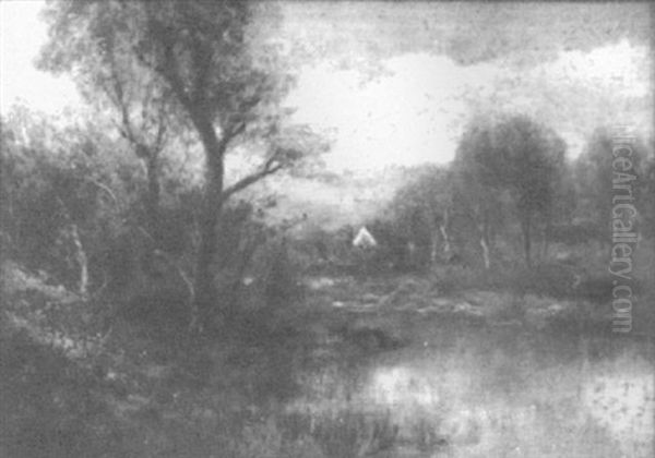 Landscape With Pond Oil Painting by Thomas Bailey Griffin