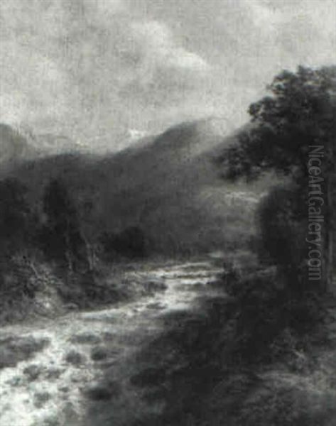 Mountain Stream Oil Painting by Thomas Bailey Griffin