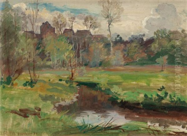 Landscape, Boigneville, France Oil Painting by Walter Griffin