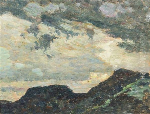 Landscape With Blue Mountains Oil Painting by Walter Griffin