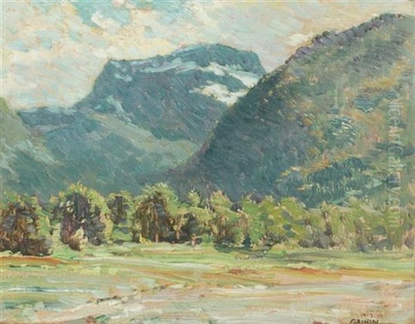 Mountain Valley Oil Painting by Walter Griffin