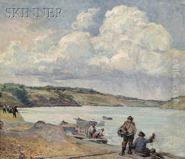 Fishermen, Quebec, Canada Oil Painting by Walter Griffin