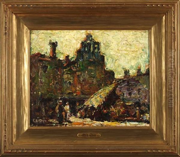 Market Place, Venice Oil Painting by Walter Griffin