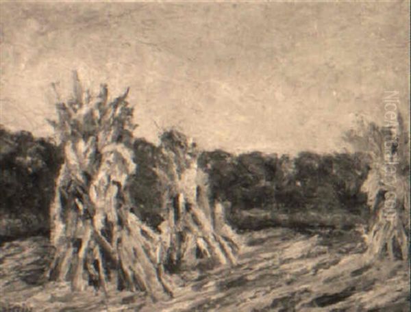 Haystacks Oil Painting by Walter Griffin