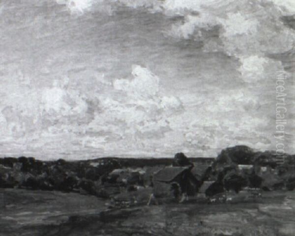 Quiet Pastures: Landscape With Cattle Grazing Oil Painting by Walter Griffin