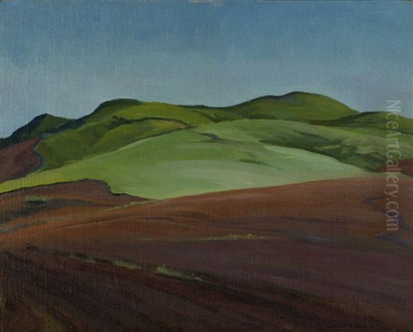 Rolling Farmland In A California Landscape Oil Painting by William Alexander Griffith