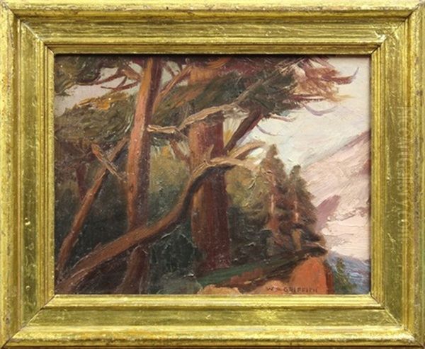 Trees On A Bluff Oil Painting by William Alexander Griffith