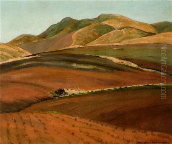 Tilled Rows With Golden Hills Beyond Oil Painting by William Alexander Griffith