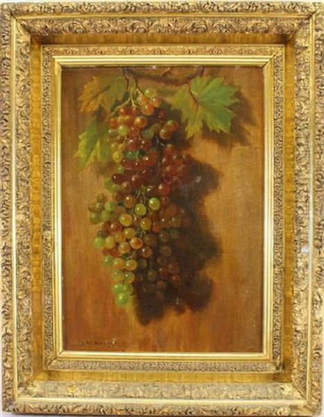 Still Life Painting Of A Cluster Of Grapes Oil Painting by Samuel L. Griggs