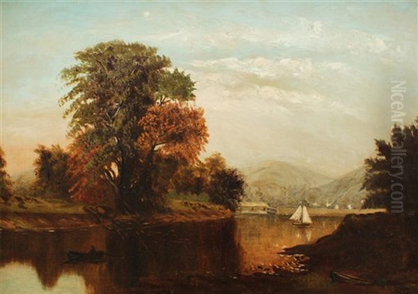 Lakeside Oil Painting by Samuel W. Griggs