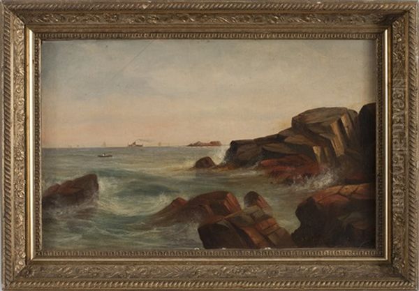 New England Coastal Scene Oil Painting by Samuel W. Griggs