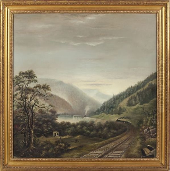 Crawford Notch Rail Oil Painting by Samuel W. Griggs