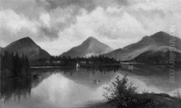 Summer Day On A Mountain Lake Oil Painting by Samuel W. Griggs