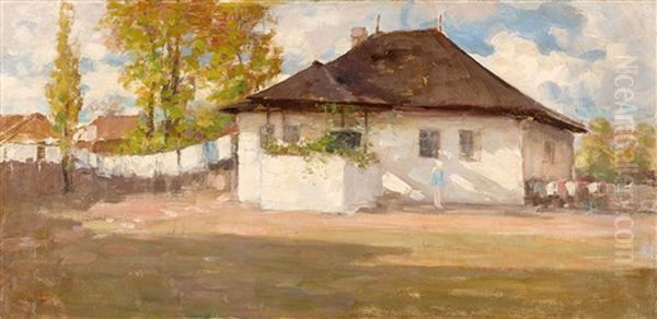 Casa Pictorului De La Campina Oil Painting by Nicolae Grigorescu