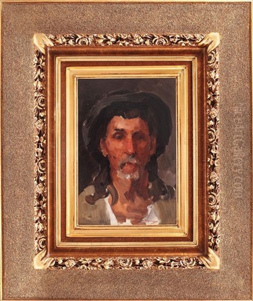 Portret De Taran (matei Rudaru) Oil Painting by Nicolae Grigorescu