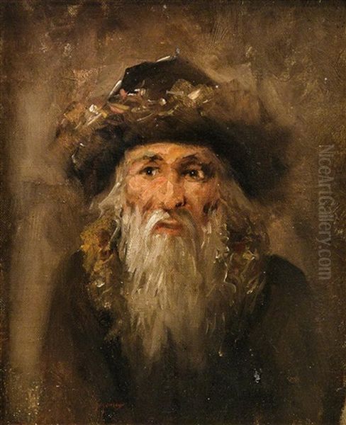 Portrait Of A Jewish Man Oil Painting by Nicolae Grigorescu