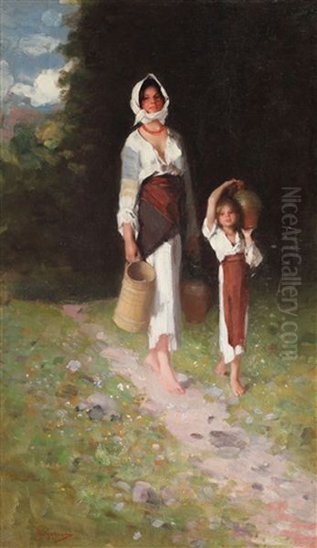 Tarancute (de La Fantana) Oil Painting by Nicolae Grigorescu