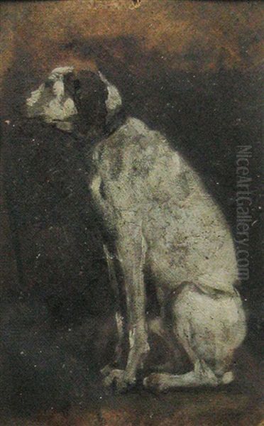 Dog Study Oil Painting by Nicolae Grigorescu