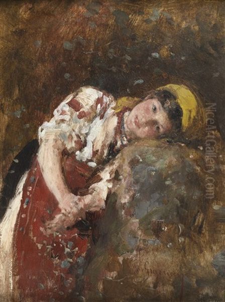 Daydreams Oil Painting by Nicolae Grigorescu