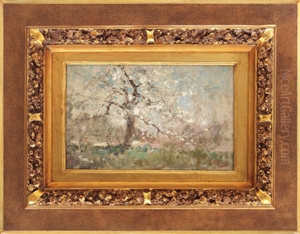 Apple Blossoms Oil Painting by Nicolae Grigorescu