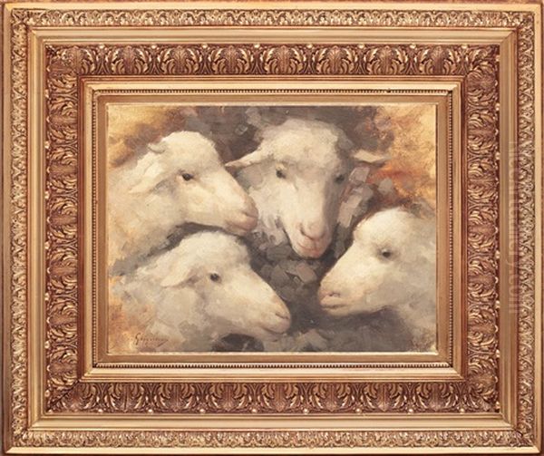 Sheep Oil Painting by Nicolae Grigorescu