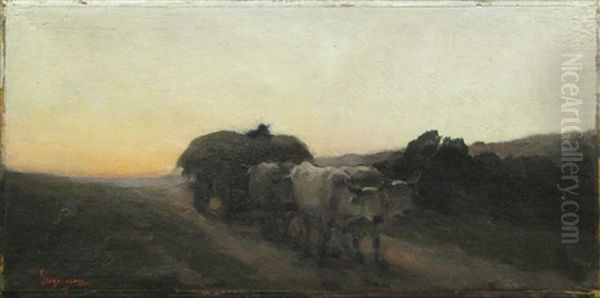 Cart With Hay Oil Painting by Nicolae Grigorescu