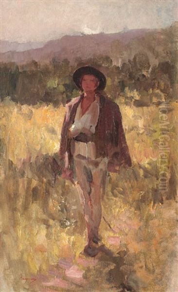 Shepherd Girl Oil Painting by Nicolae Grigorescu