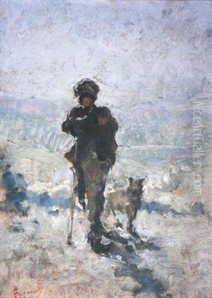 Berger Et Son Chien Oil Painting by Nicolae Grigorescu