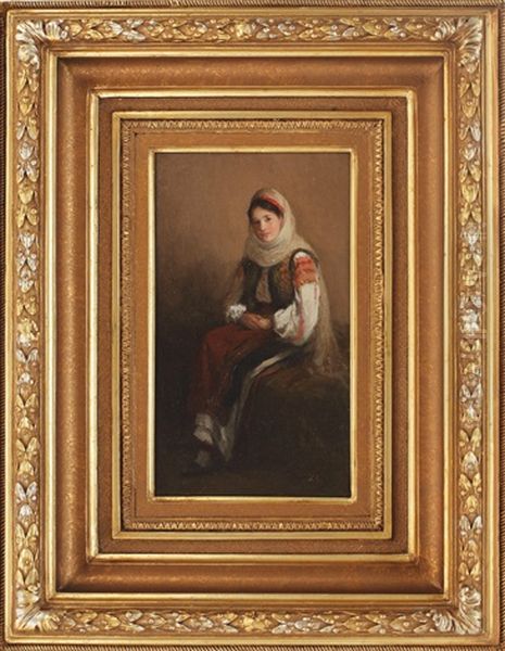 Peasant Girl From Muscel Oil Painting by Nicolae Grigorescu