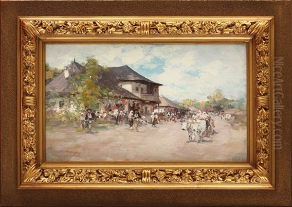 Inn In Rucar Oil Painting by Nicolae Grigorescu